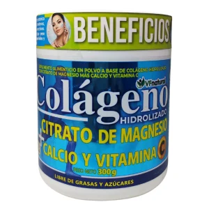 VF NATURAL COLÁGENO + CITRATO DE MAGNESIO + CALCIO + VITAMINA C TARRO 300g