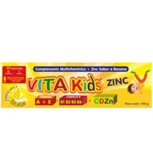 VITAKIDS COMPLEMENTO MULTIVITAMÍNICO MÁS ZINC SABOR A BANANA X 100 G