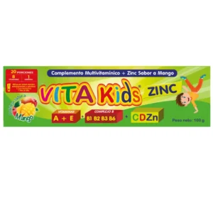 VITAKIDS COMPLEMENTO MULTIVITAMÍNICO MÁS ZINC SABOR A MANGO X 100g