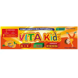 VITAKIDS COMPLEMENTO MULTIVITAMÍNICO MÁS ZINC SABOR A NARANJA X 100g