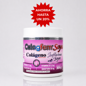 COLAGFEM CON ISOFLAVONAS DE SOYA (GENISTEÍNA) CON CAL+MAG+VITD3 X TARRO 300g