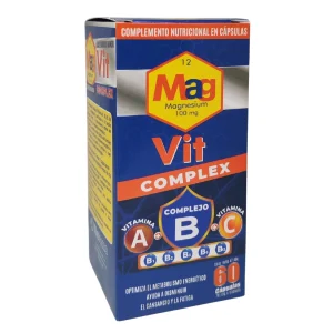 MAG VIT COMPLEX CITRATO DE MAGNESIO + VITAMINA A + COMPLEJO B + VITAMINA C CAJA X 60 CAPSULAS BLISTER